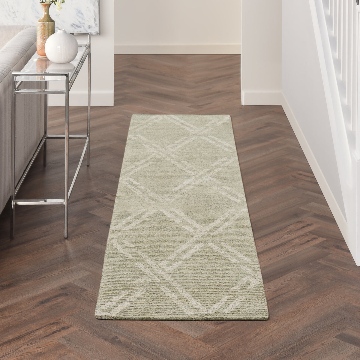 Venosa VSN01 Green Ivory Rug - room scene