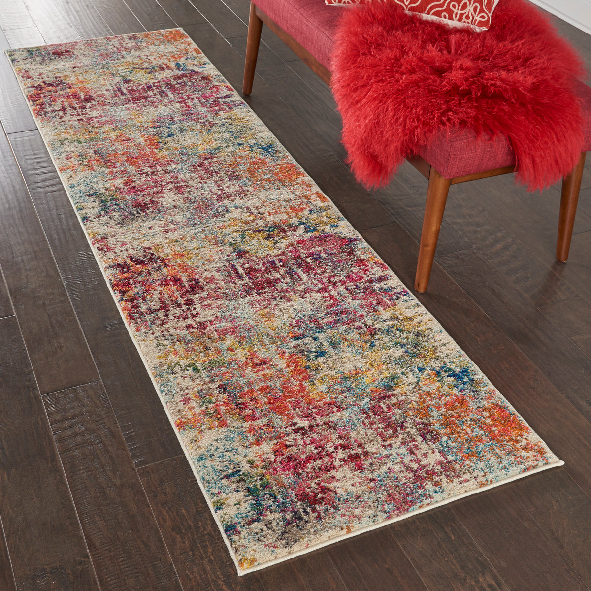Celestial CES13 Pink Multicolor Rug - room scene