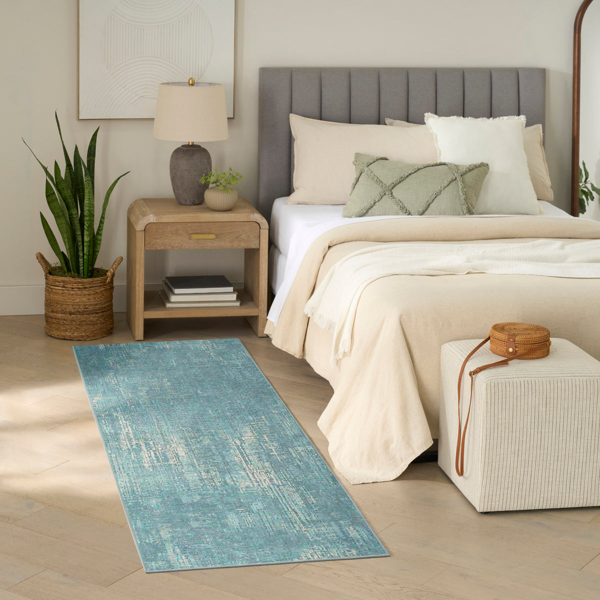Botanical Washables BOT05 Green Rug - room scene