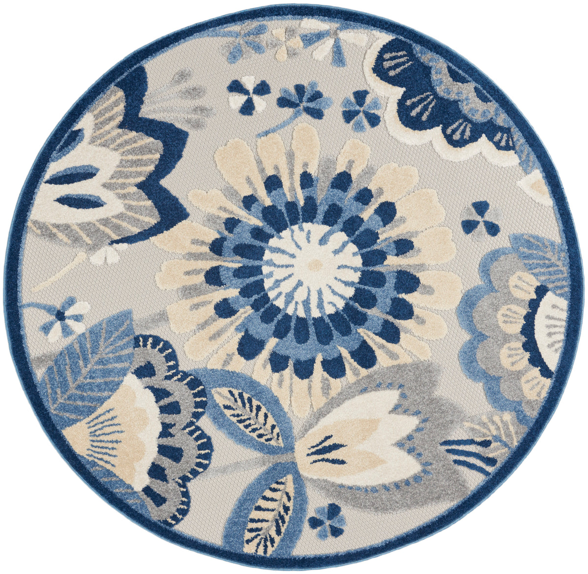 Aloha ALH25 Blue Grey Rug - Round
