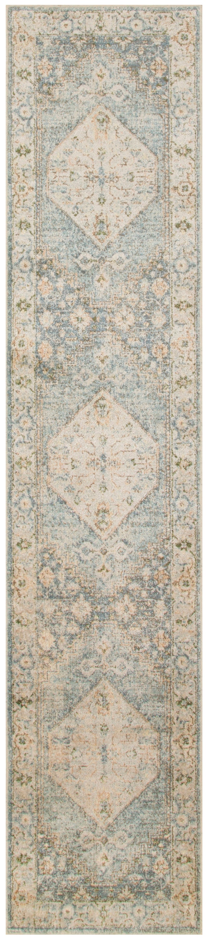 Astra Machine Washable ASW11 Silver Blue Rug - Runner