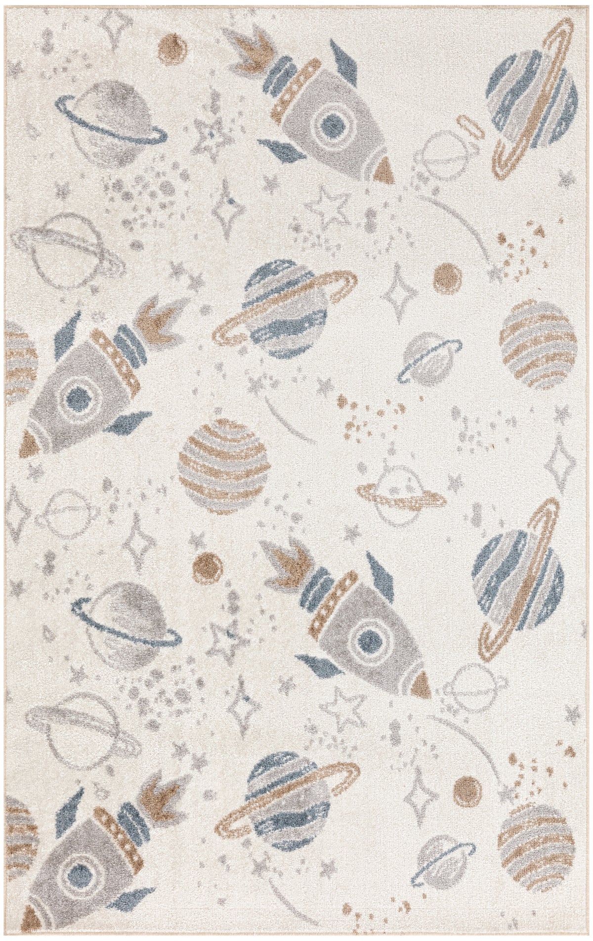 Astra Machine Washable ASW18 Ivory Multicolor Rug - Rectangle