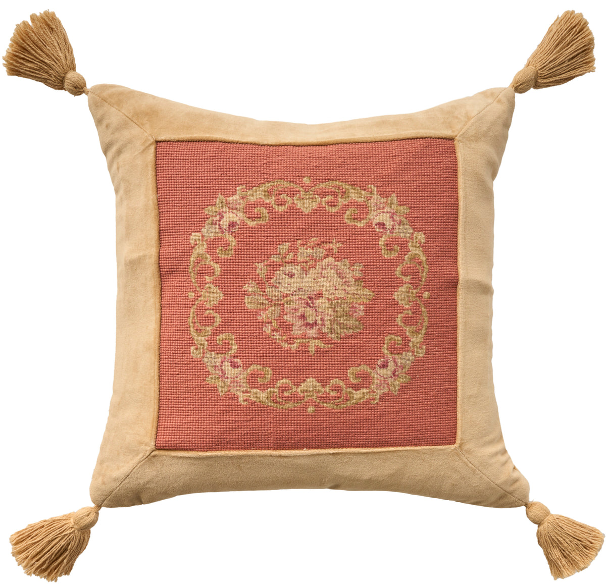 Vintage Pillow VAN12 Coral 18" x 18" Throw Pillows