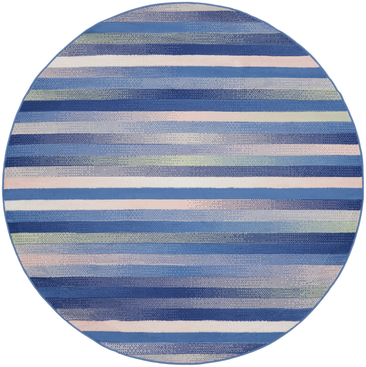 Whimsicle WHS12 Blue Multicolor Rug - Round