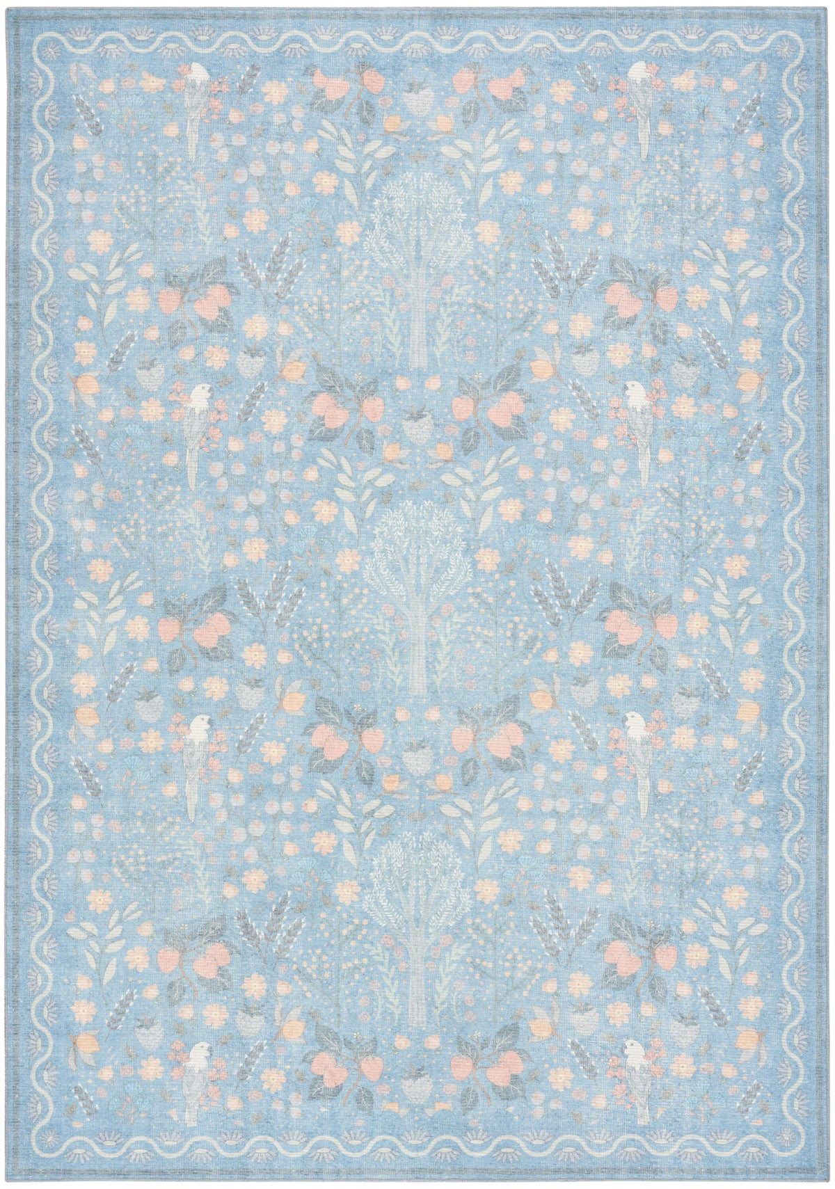Botanical Washables BOT04 Light Blue Multicolor Rug - Rectangle