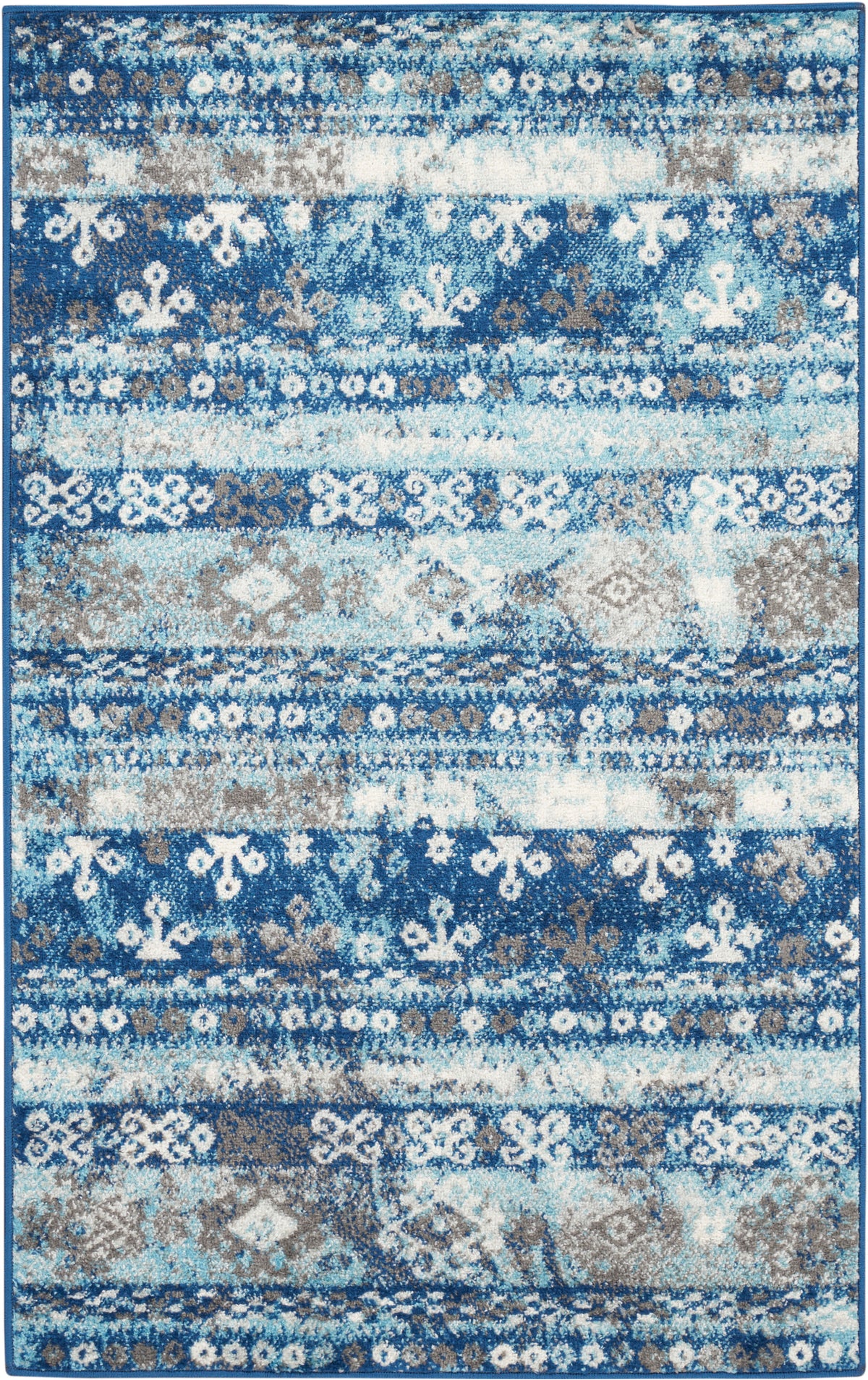 Persian Vintage PRV07 Ivory Blue Rug - Rectangle