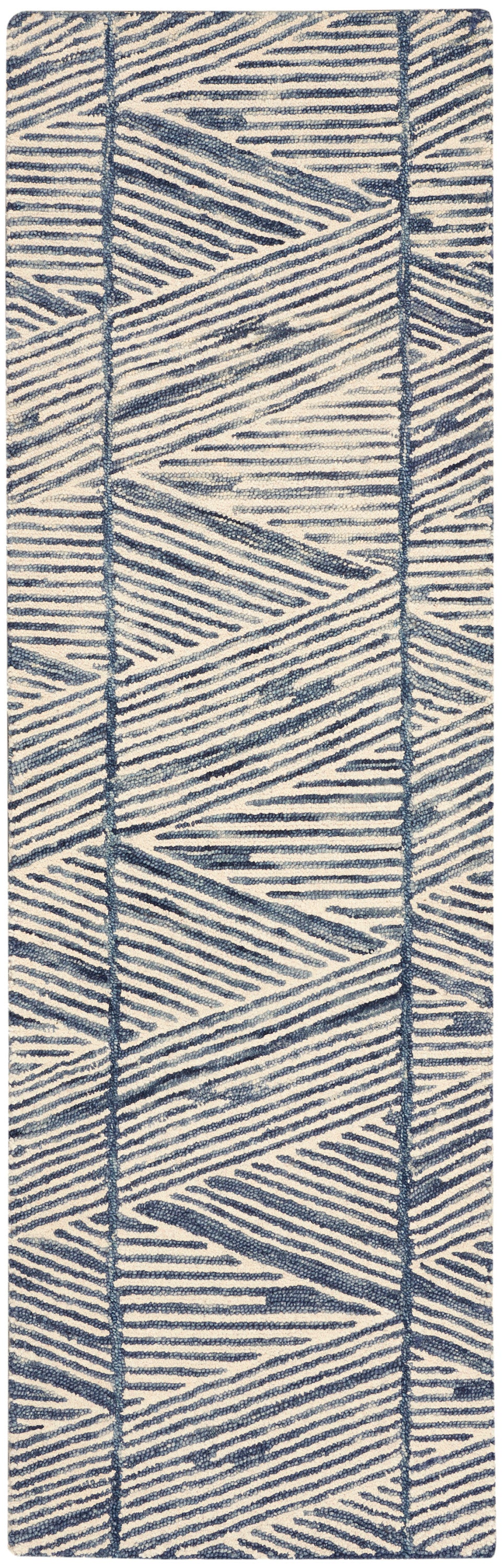 Colorado CLR01 White Blue Rug - Runner