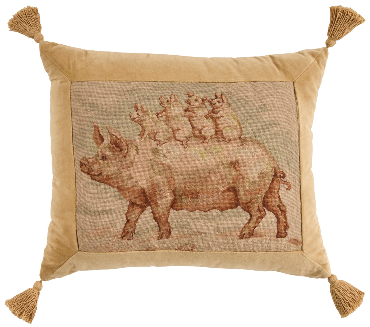 Vintage Pillow V8022 Beige 20" x 24" Throw Pillows