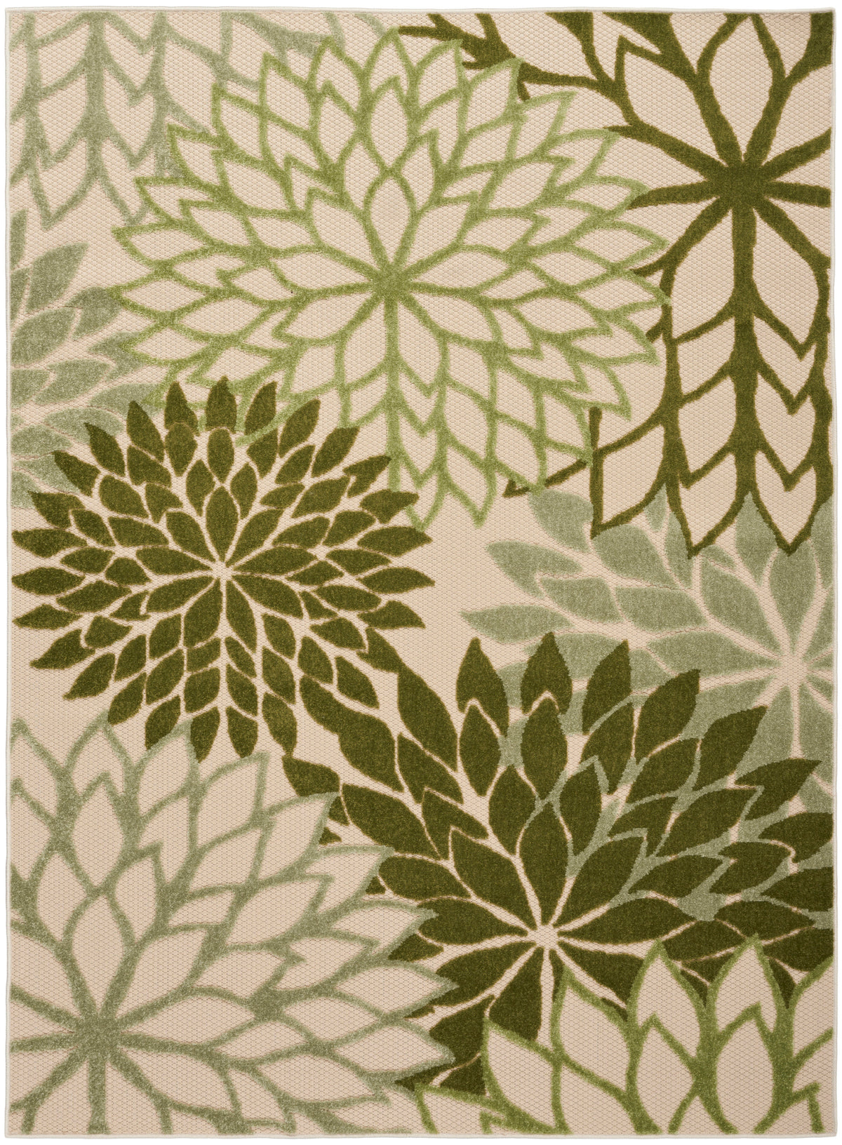 Aloha ALH05 Ivory Green Rug - Rectangle