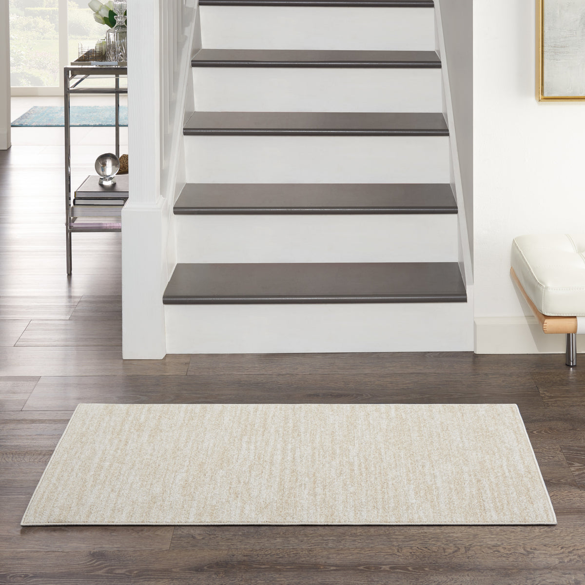 Nourison Essentials NRE01 Ivory Beige Rug - room scene