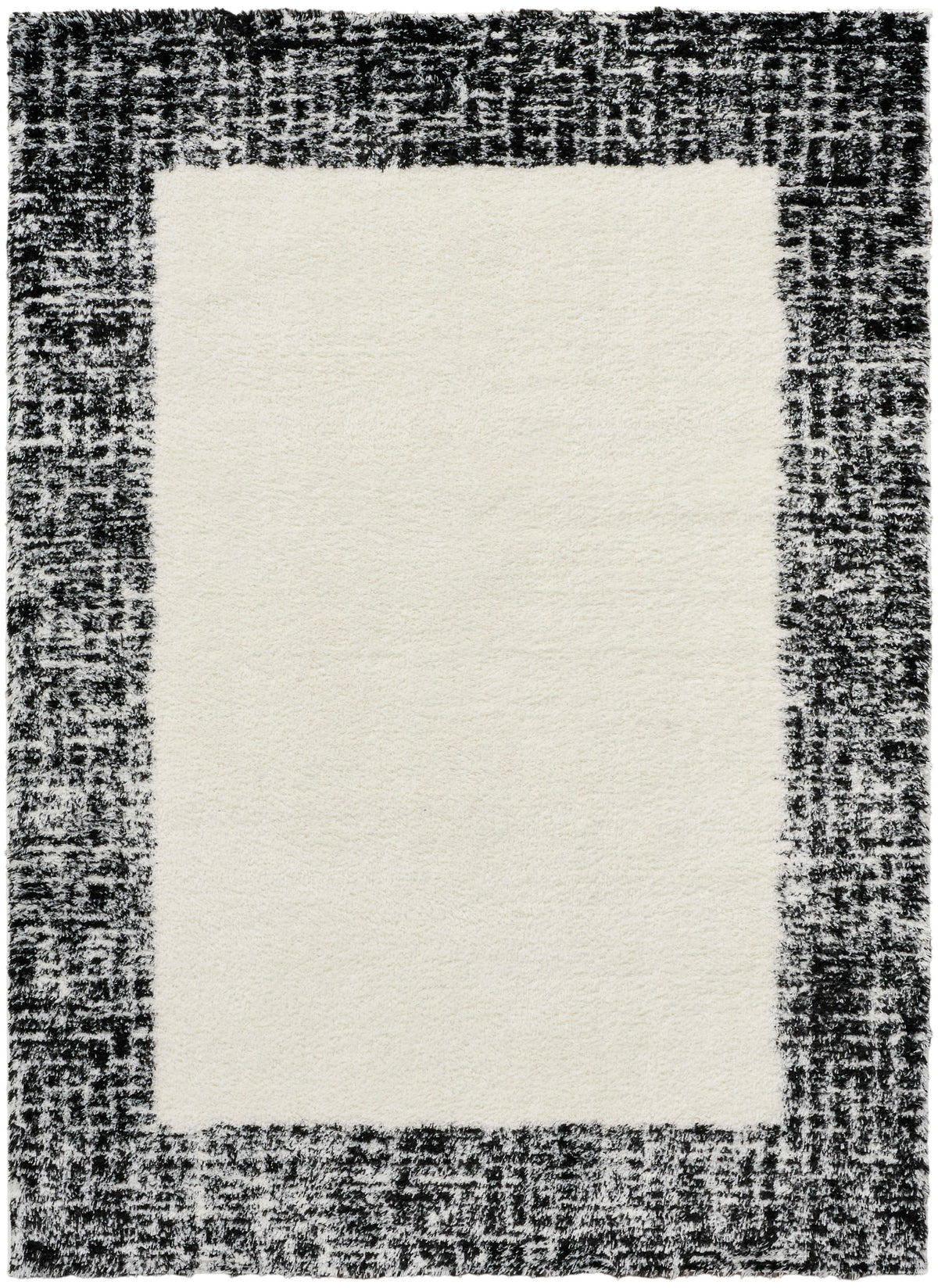 Pacific Shag PCS02 Ivory Black Rug - Rectangle