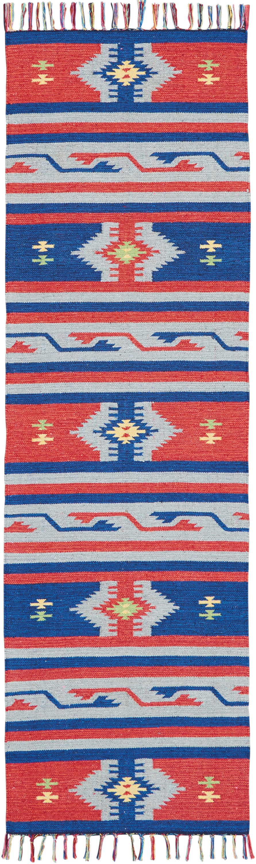 Baja BAJ03 Blue Red Rug - Runner