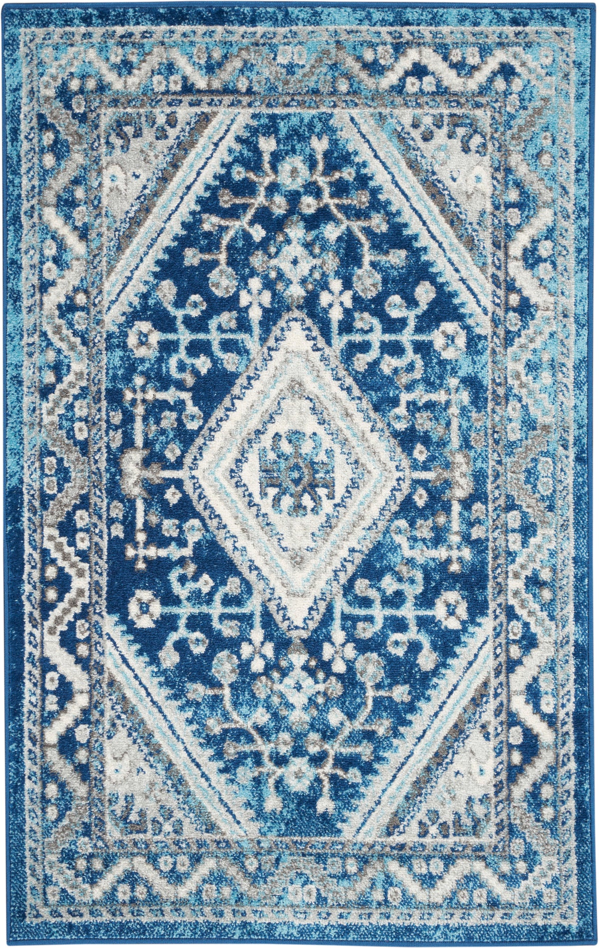 Persian Vintage PRV03 Ivory Blue Rug - Rectangle