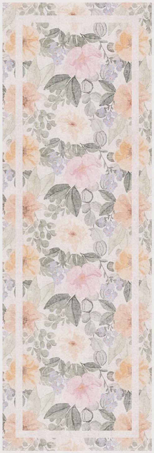 Botanical Washables BOT01 Beige Multicolor Rug - Runner