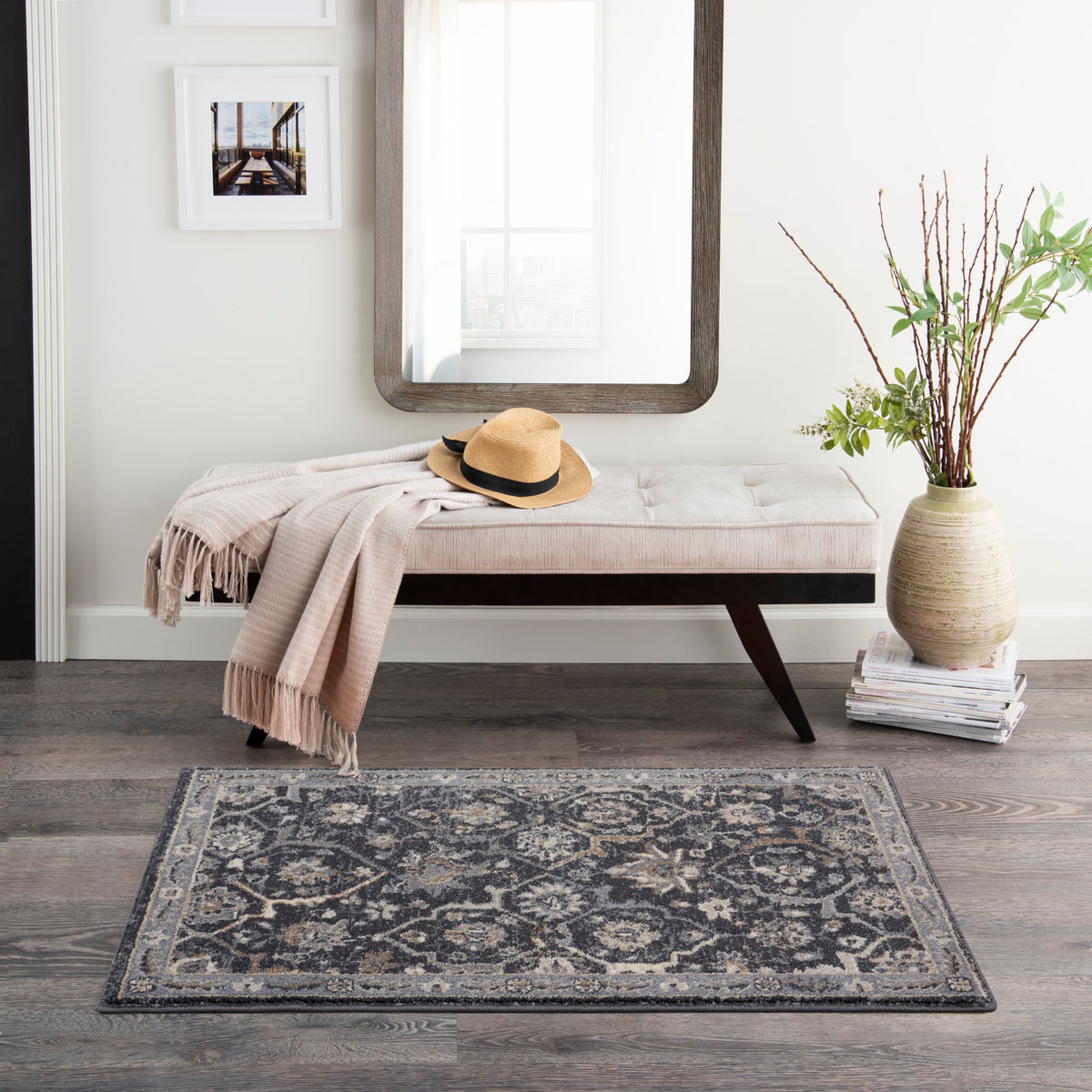 Moroccan Celebration KI385 Navy Rug - room scene