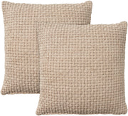 Lifestyle ZH225 Beige 18" x 18" Set of 2 Throw Pillows