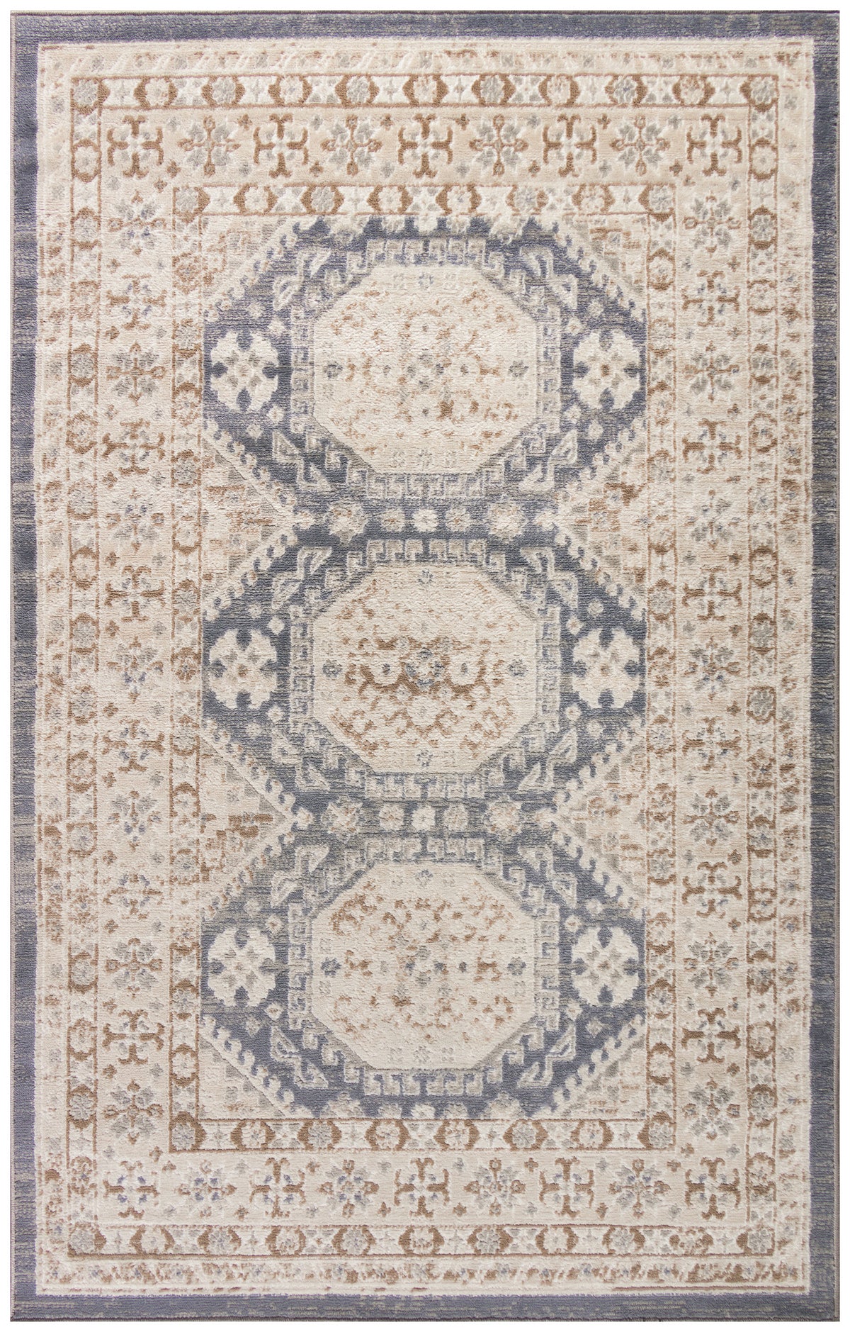 Serenity Home SRH01 Ivory Blue Rug - Rectangle