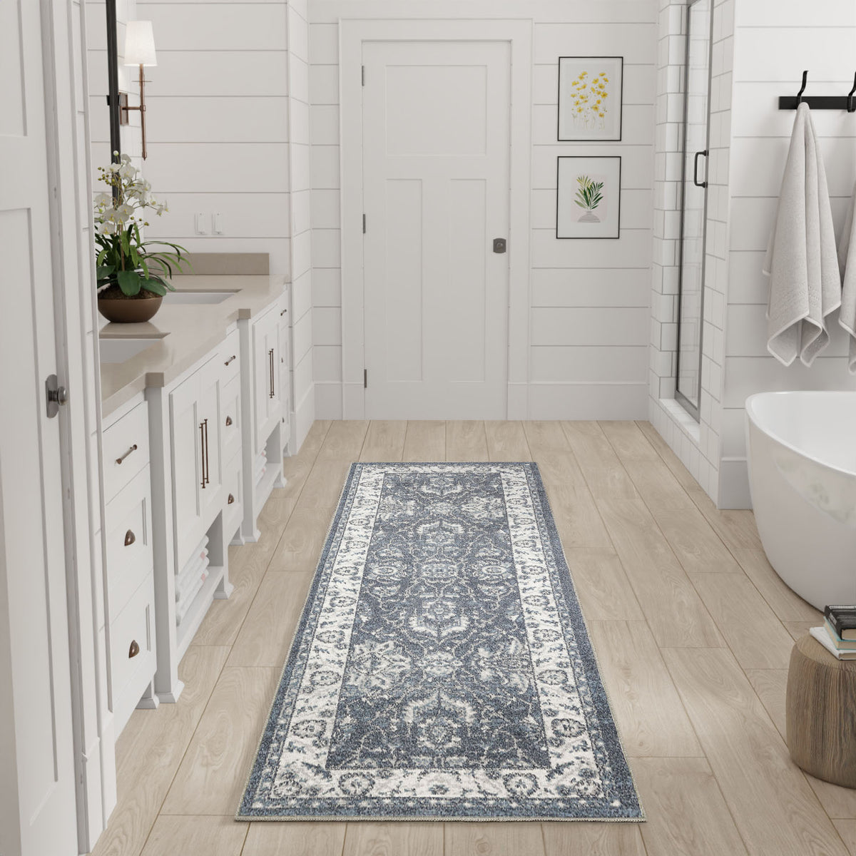 Astra Machine Washable ASW20 Slate Rug - room scene
