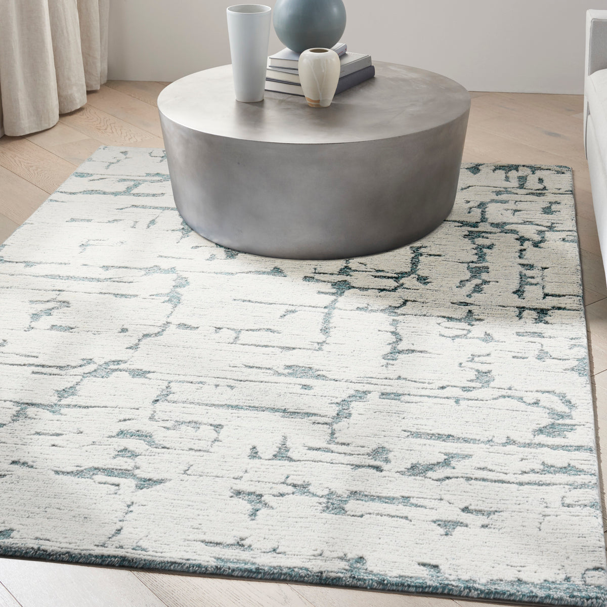 CK009 Sculptural SCL01 Teal Rug - room scene