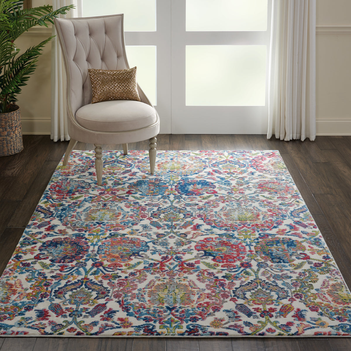 Ankara Global ANR06 Ivory Blue Rug - room scene