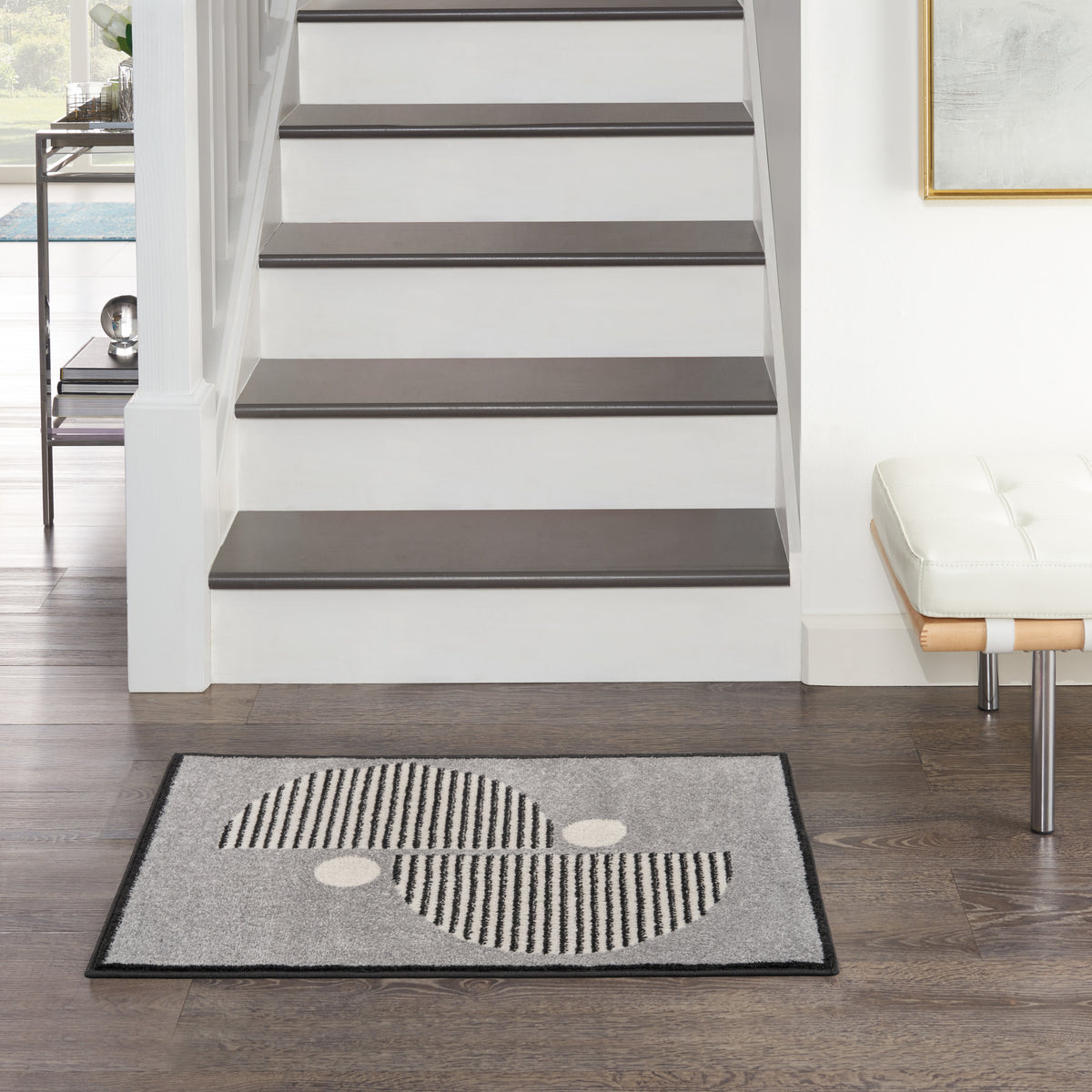 Modern Passion MDP02 Grey Black Rug - room scene