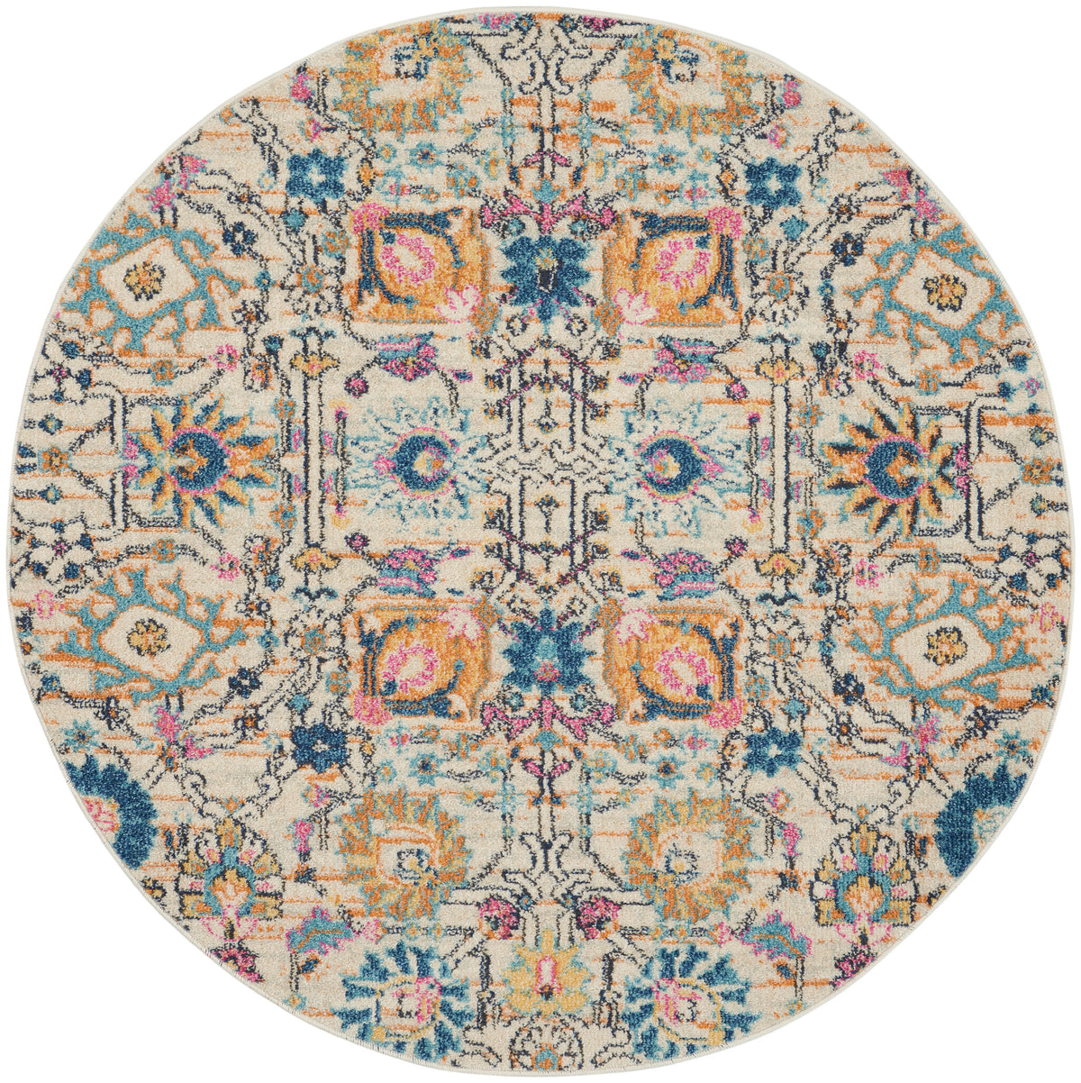 Passion PSN01 Ivory Multicolor Rug - Round