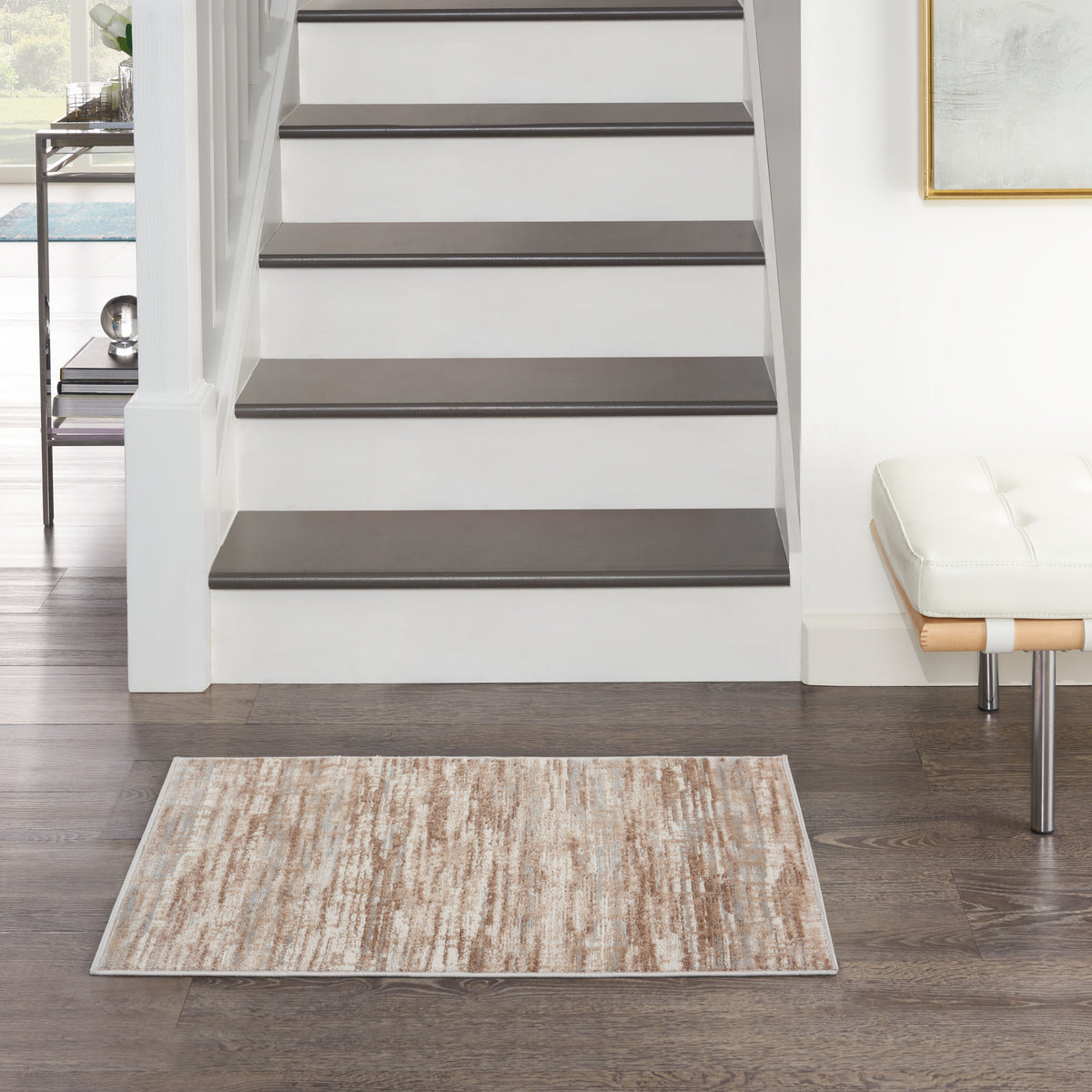 Elation ETN01 Ivory Grey Rug - room scene