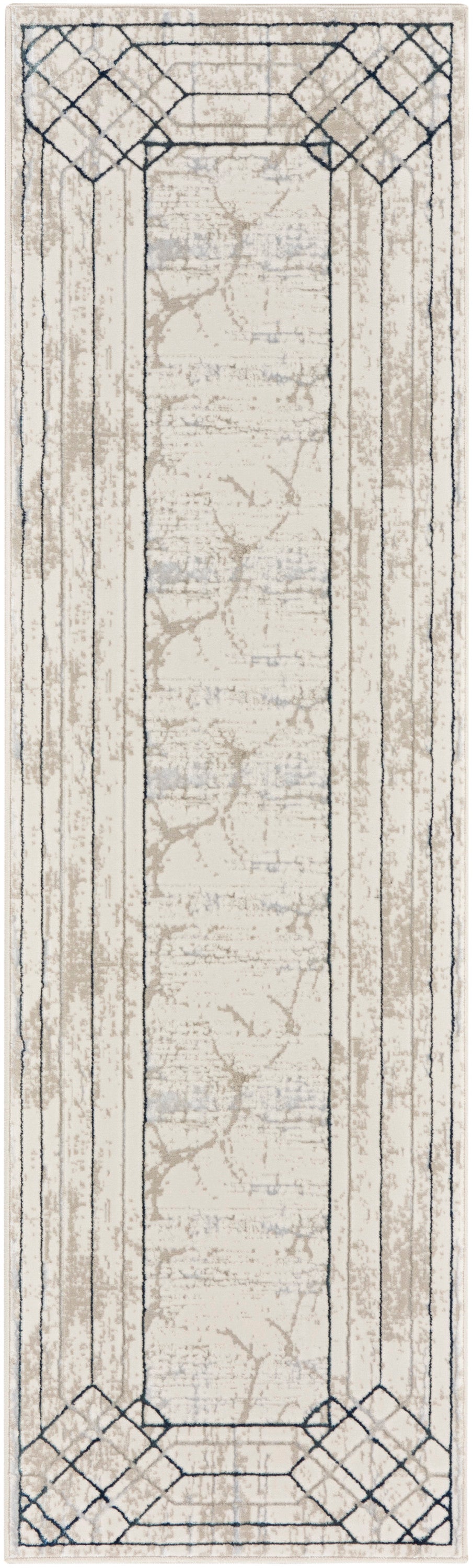 Glitz GLZ03 Ivory Taupe Rug - Runner