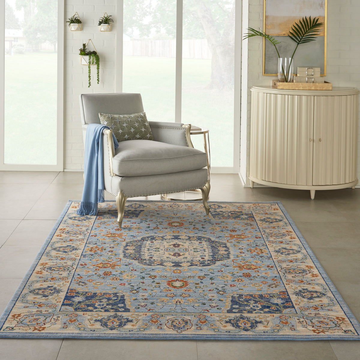Majestic MST03 Light Blue Rug - room scene
