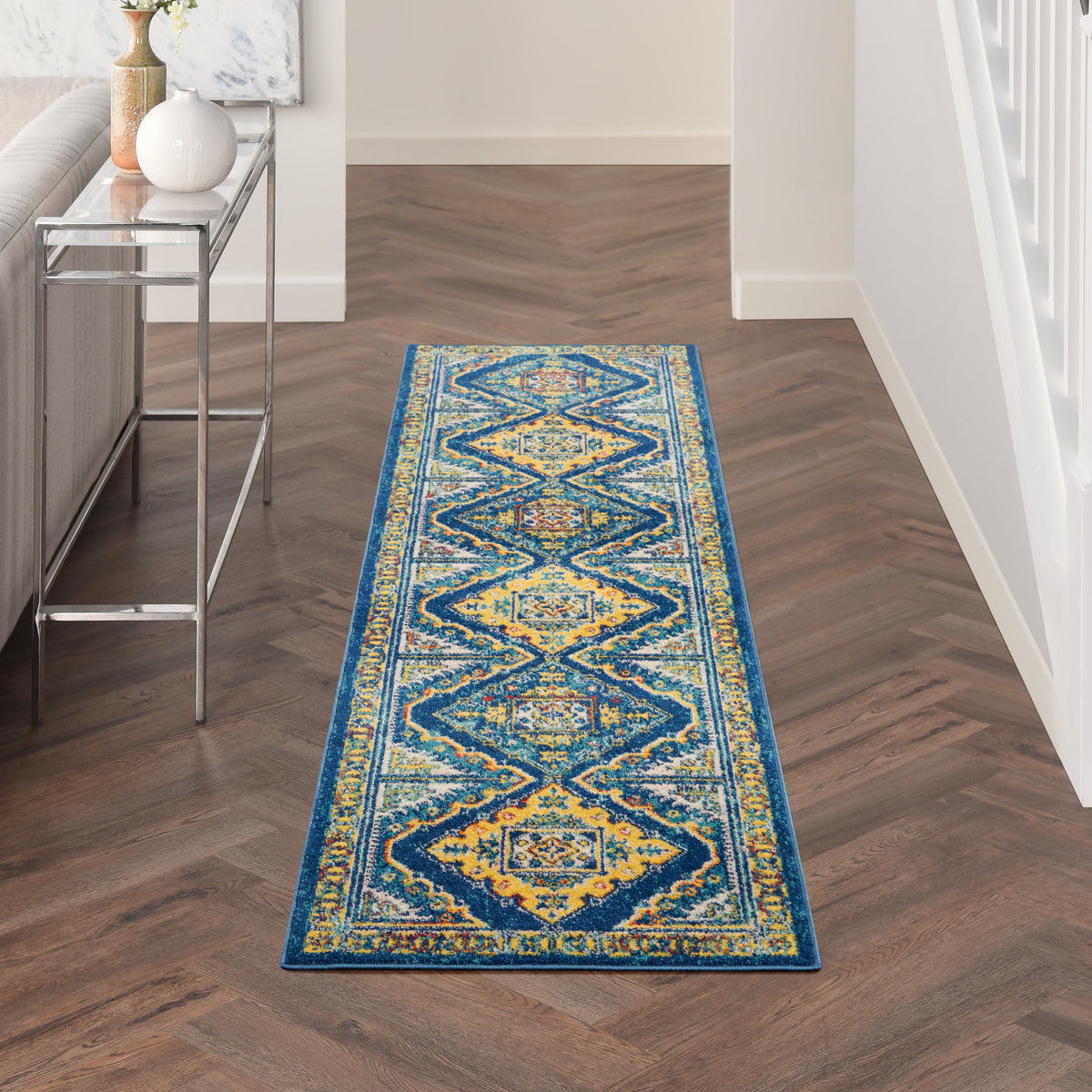 Allur ALR02 Navy Multicolor Rug - room scene