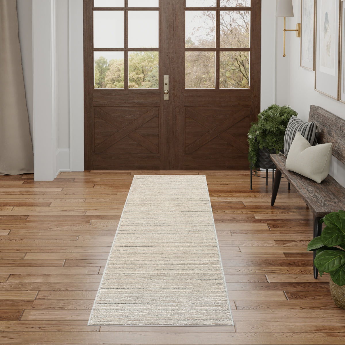 Andes AND01 Ivory Grey Rug - room scene