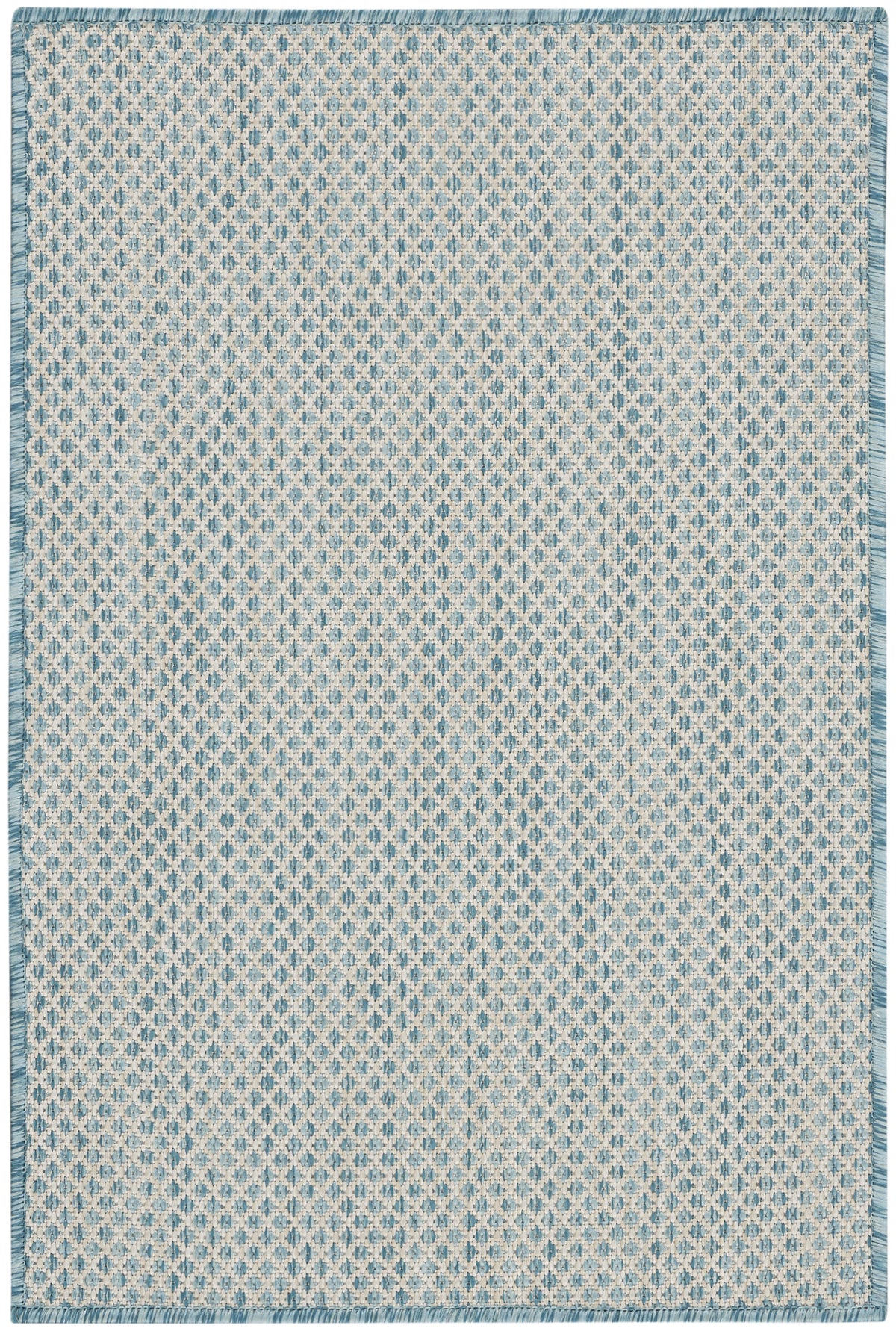 Courtyard COU01 Ivory Aqua Rug - Rectangle