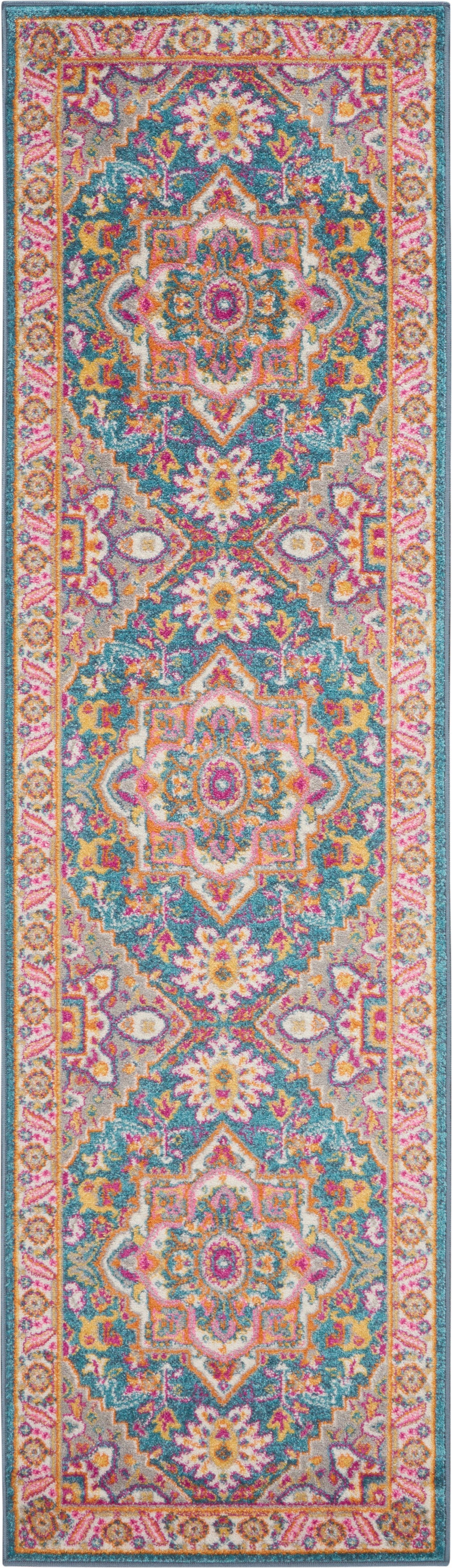 Passion PSN20 Teal Multicolor Rug - Runner