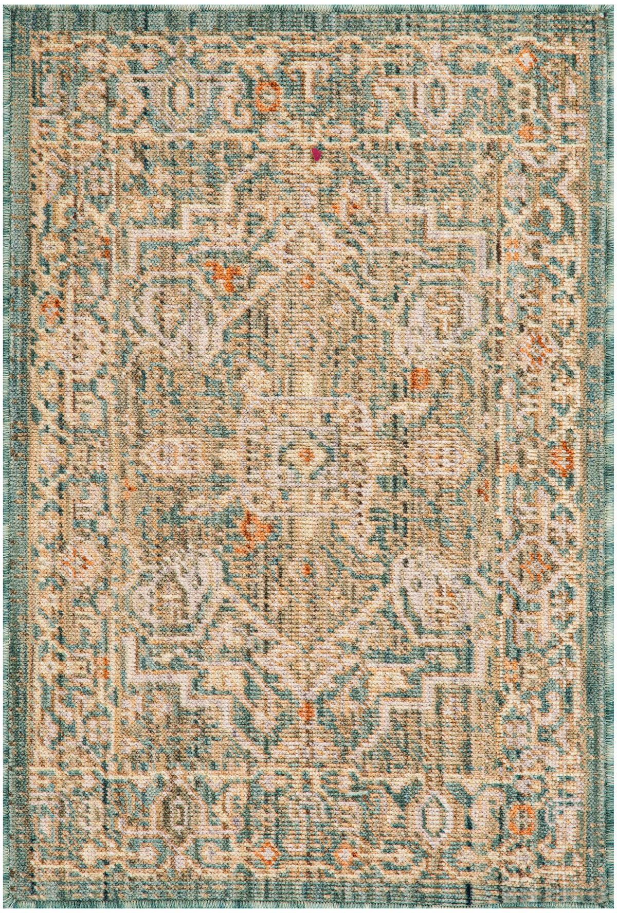 Antique Bloom ANB03 Teal Rug - Rectangle