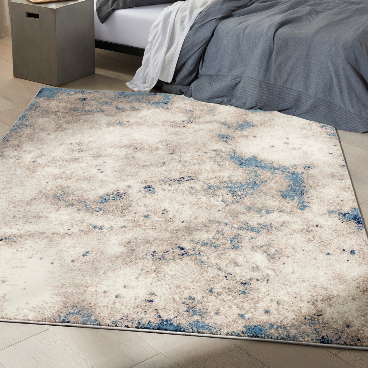 CK022 Infinity IFN05 Ivory Grey Blue Rug - room scene