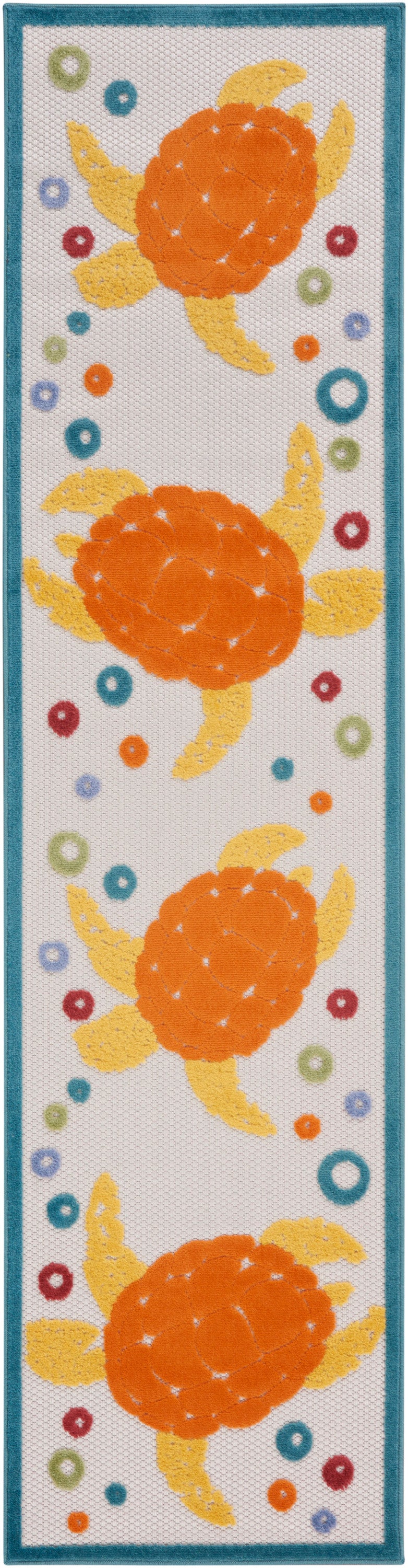 Aloha ALH27 Teal Multicolor Rug - Runner
