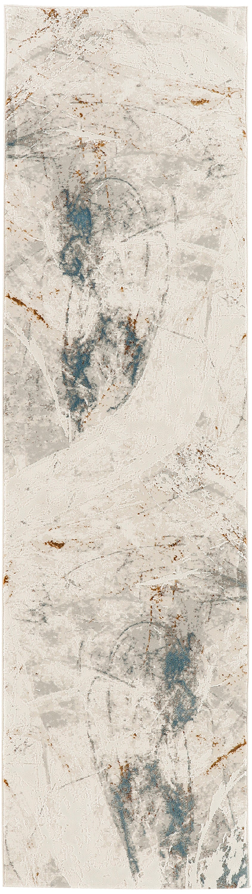 Desire DSR04 Ivory Grey Blue Rug - Runner