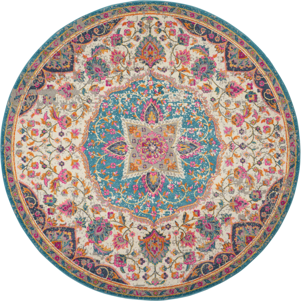 Passion PSN22 Ivory Multicolor Rug - Round