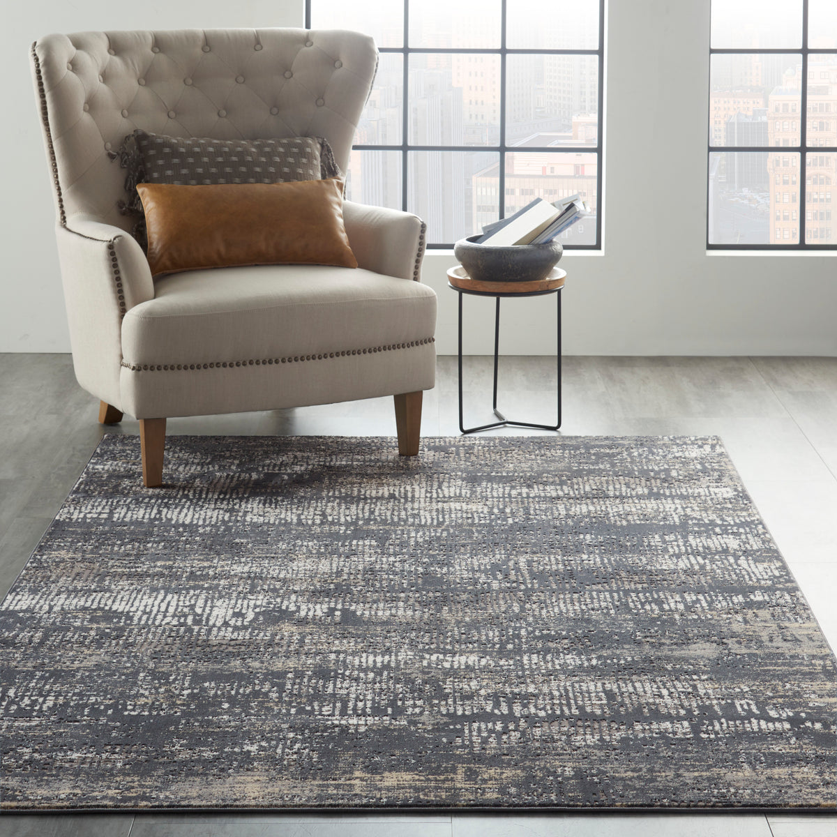 MA90 Uptown UPT03 Charcoal Grey Rug - room scene