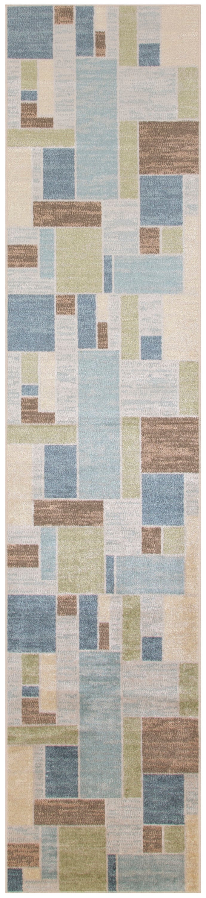 Astra Machine Washable ASW09 Blue Green Multi Rug - Runner