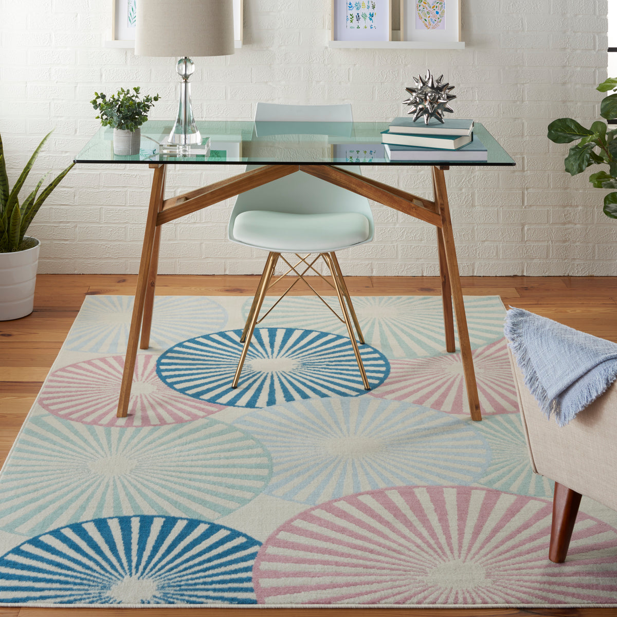 Grafix GRF20 Ivory Multicolor Rug - room scene