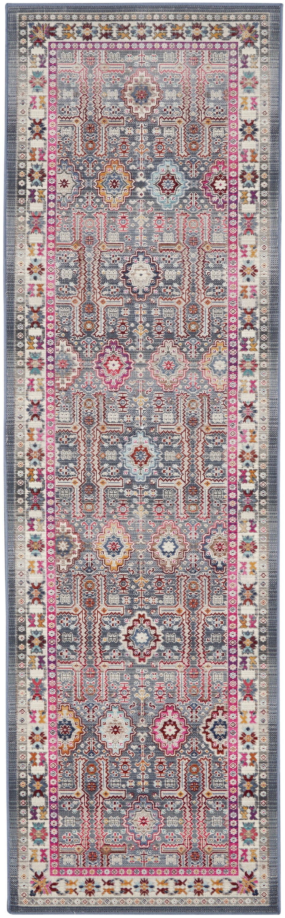 Vintage Kashan VKA05 Grey Multicolor Rug - Runner