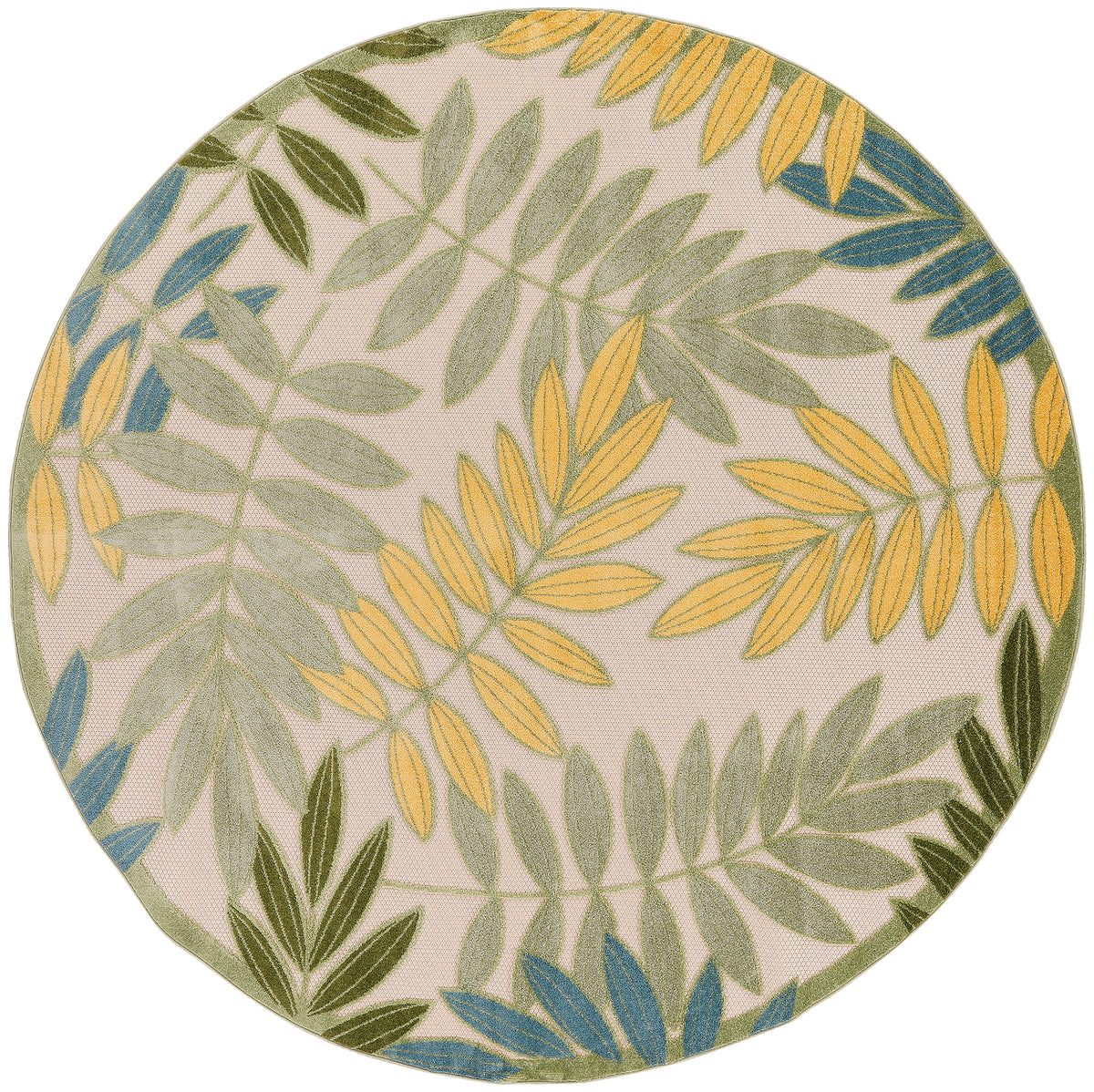 Aloha ALH18 Green Multicolor Rug - Round