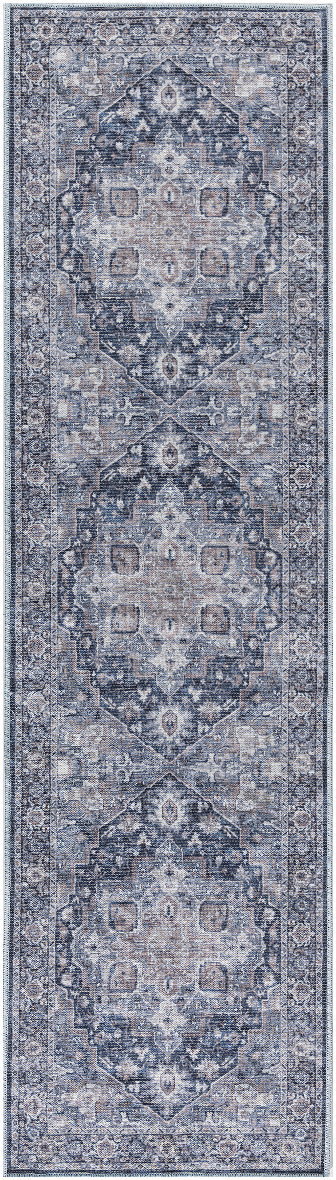 New Concept Washables SR101 Ivory Navy Rug - Runner