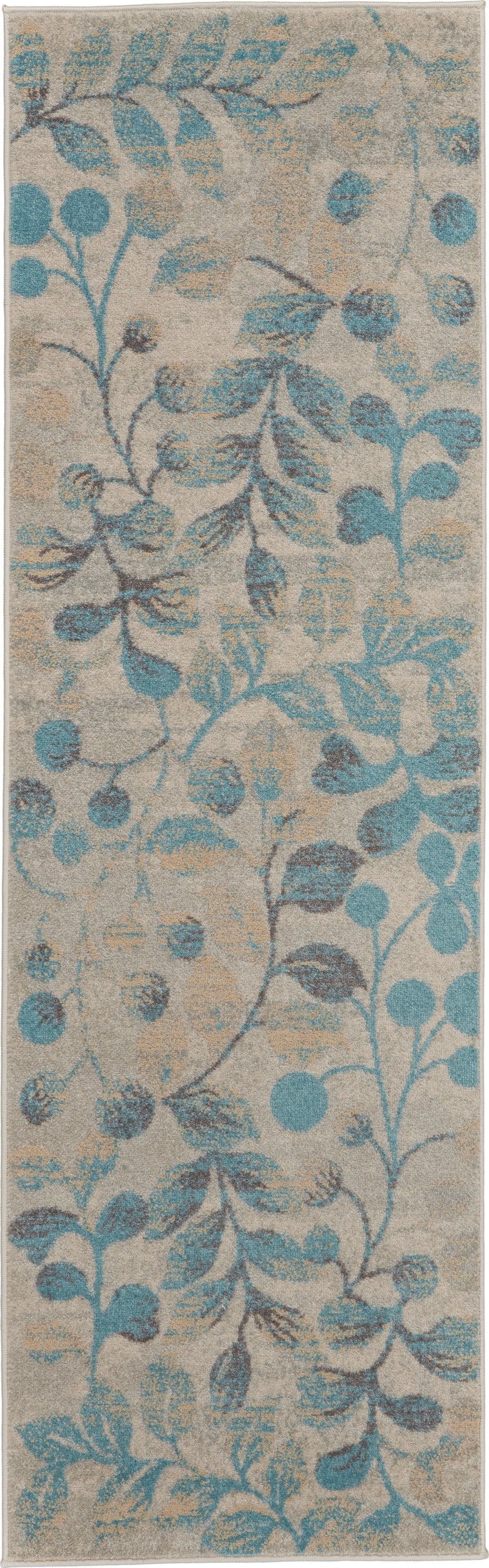 Tranquil TRA03 Ivory Turquoise Rug - Runner