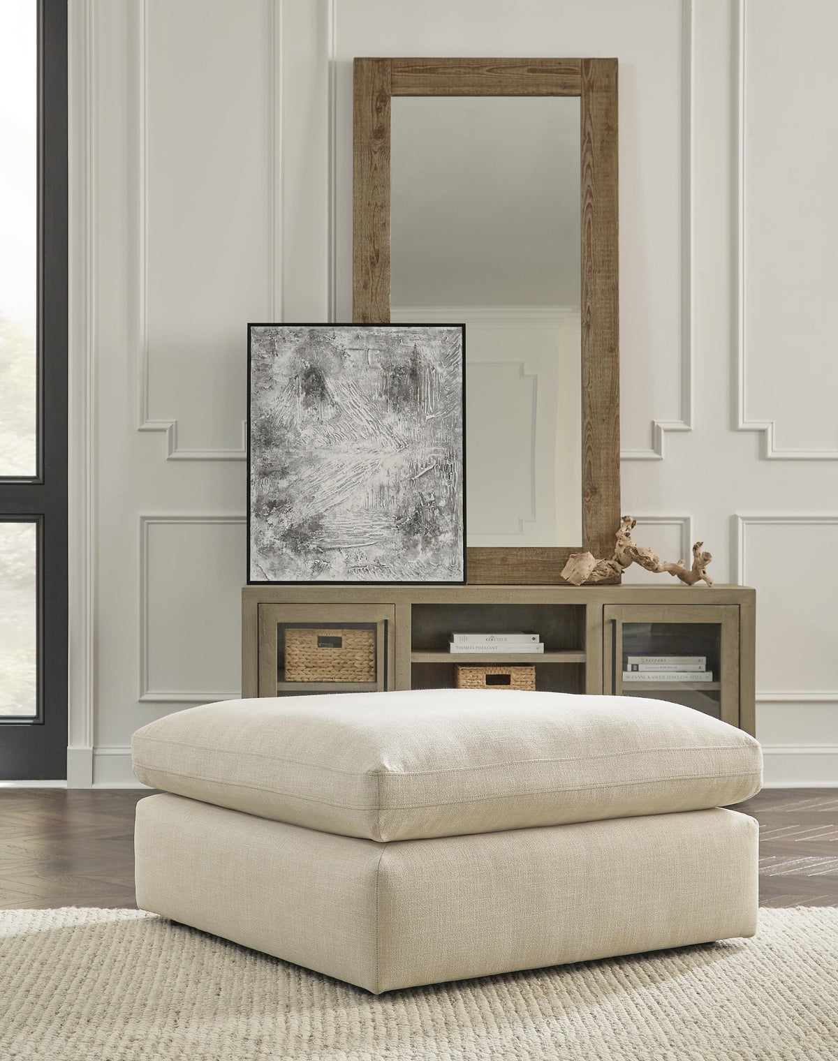 Elyza Oversized Accent Ottoman Chenille