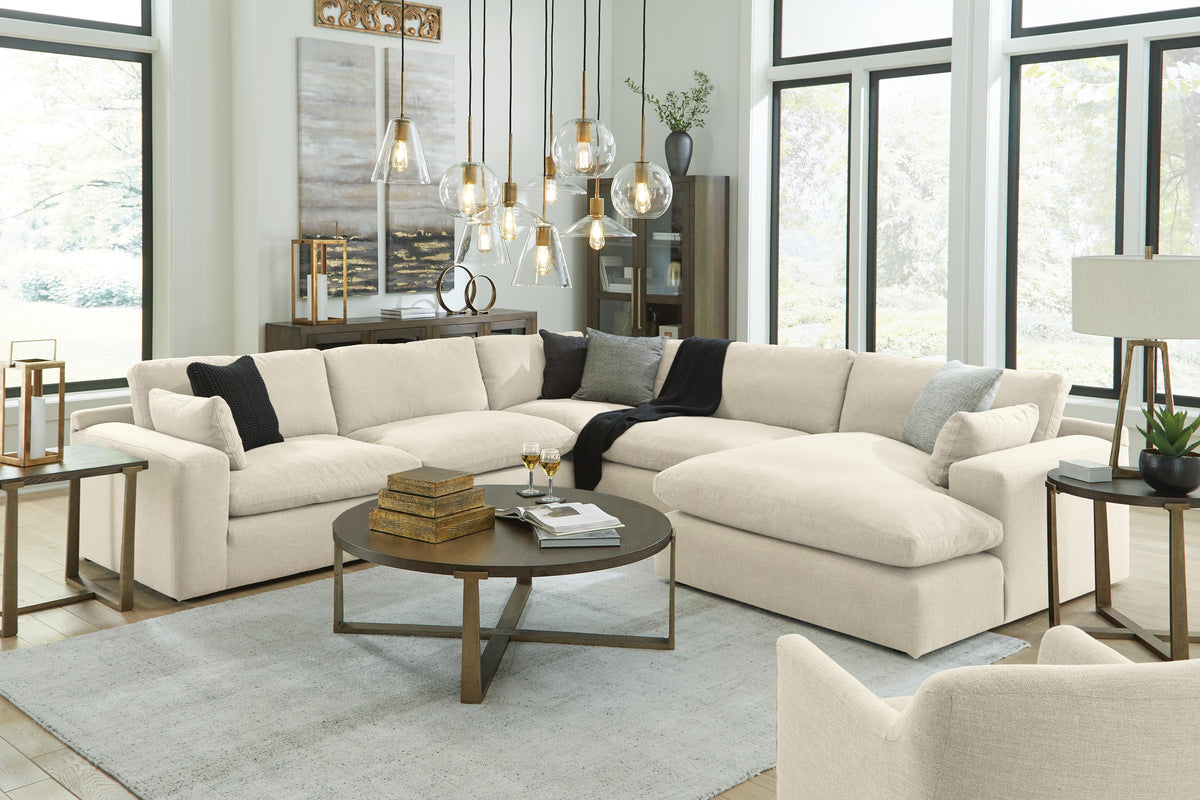 Elyza 5-Piece Sectional with Chaise Chenille