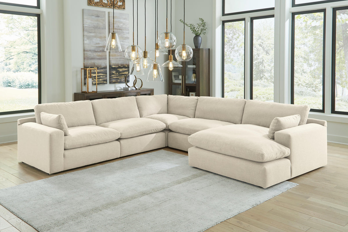 Elyza 5-Piece Sectional with Chaise Chenille