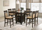Gabriel 7-Piece Upholstered-Back Counter Height Dining Set Cappuccino