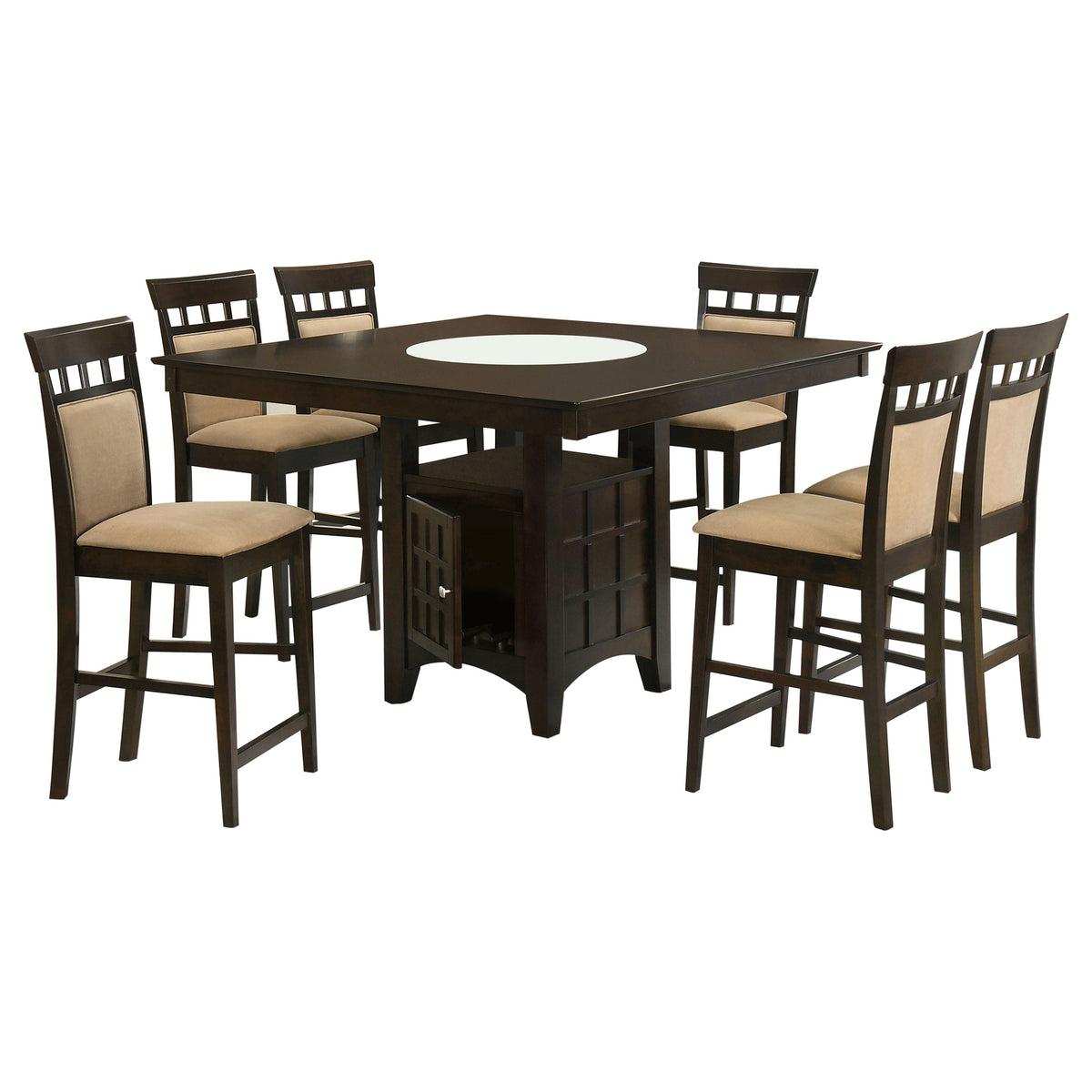 Gabriel 7-Piece Upholstered-Back Counter Height Dining Set Cappuccino